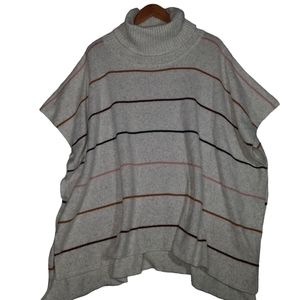 Loft Turtleneck Stripe Sweater Poncho SZ XS/S